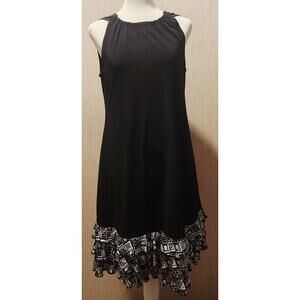 R & K Women's Small black and white ruffle slip dress